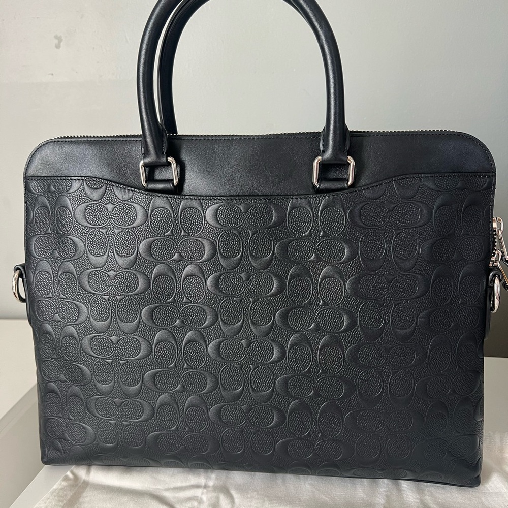 COACH BECKETT PORTFOLIO BRIEF IN SIGNATURE LEATHER - Picture 8 of 10